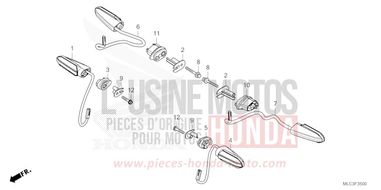 CLIGNOTANT for XL750 ROSS WHITE (NH196) from 2023