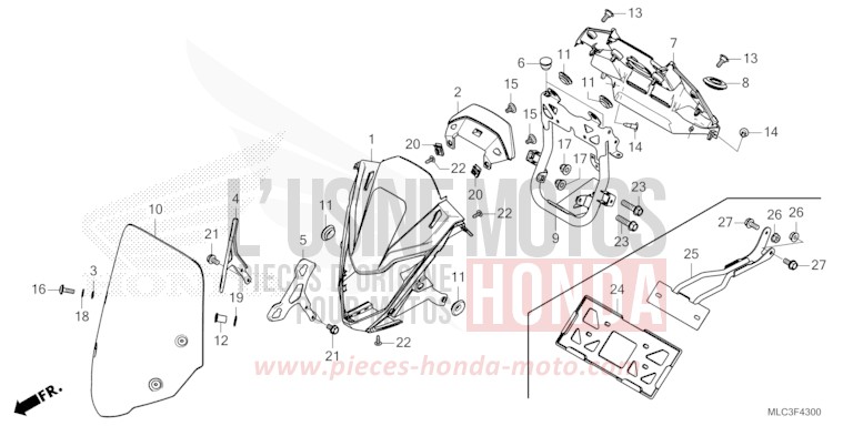 GAINE DE PROTECTION AVANT for XL750 ROSS WHITE (NH196) from 2023