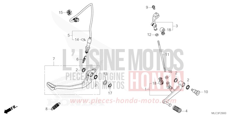 PEDAL for XL750 MAT BALLISTIC BLACK METALLIC (NHA86) from 2023