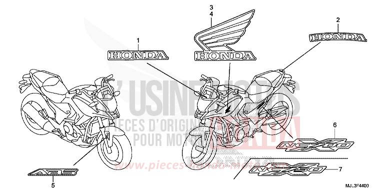MARCA/STRISCIA per NC750XA GRAPHITE BLACK (NHB01) del 2014