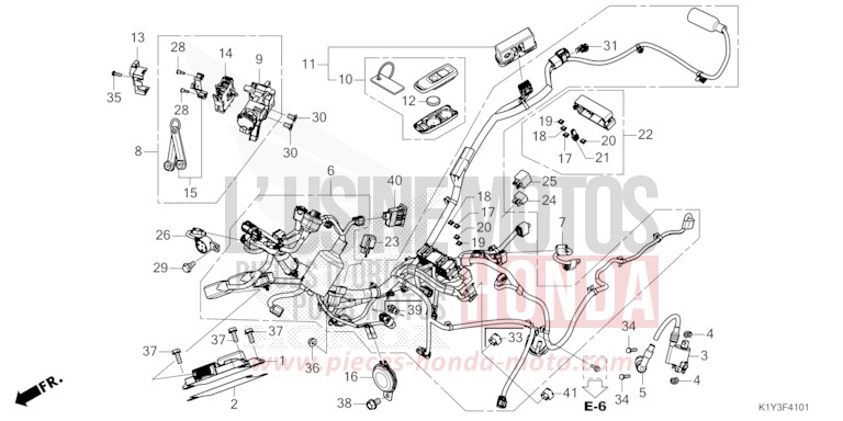 WIRE HARNESS/FOB KEY (WW125P/AP/R/AR) for WW125 PEARL JASMINE WHITE (NHB35) from 2023