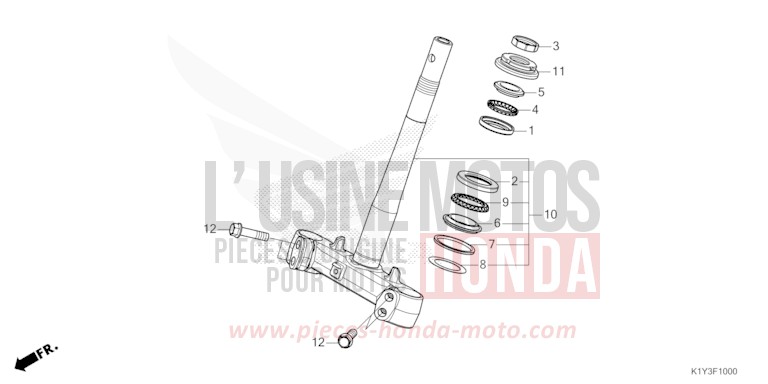 STEERING STEM for WW125 PEARL JUPITER GRAY (NHC60) from 2023