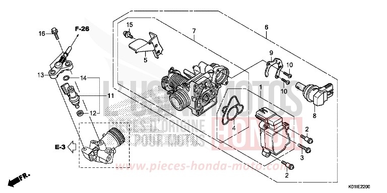 THROTTLE BODY/FUEL INJECTOR for SH125AD M00NDUST SILVER METALLIC (NHB29) from 2014