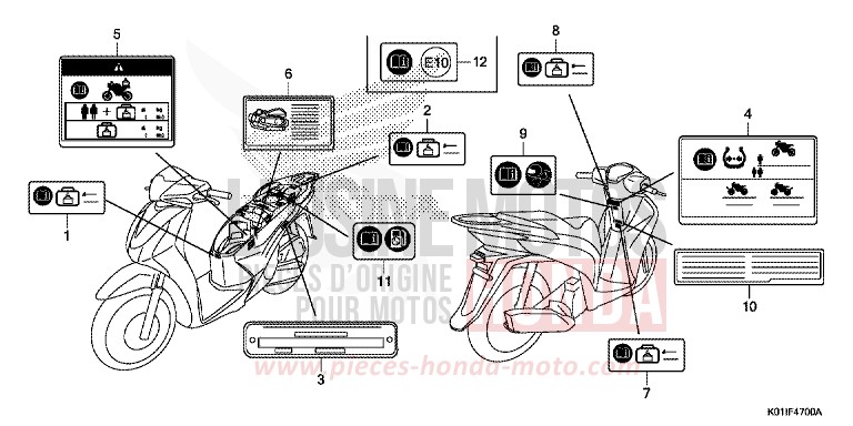 CAUTION LABEL for SH125AD PEARL COOL WHITE (NHA16) from 2014