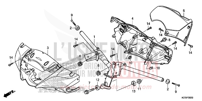 STEERING HANDLE/HANDLE COVER for SH125 PEARL NIGHTSTAR BLACK (NHA84) from 2014