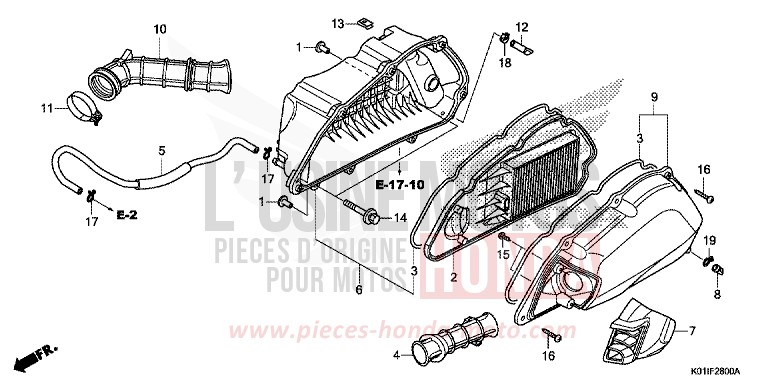 AIR CLEANER for SH125 PEARL NIGHTSTAR BLACK (NHA84) from 2014