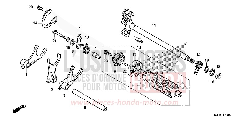 GEARSHIFT DRUM (NC750X/XA) for NC750XA SWORD SILVER METALLIC (NHA95) from 2014