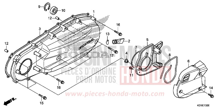 LEFT SIDE COVER for SH125 PEARL SIENA RED (R320) from 2014