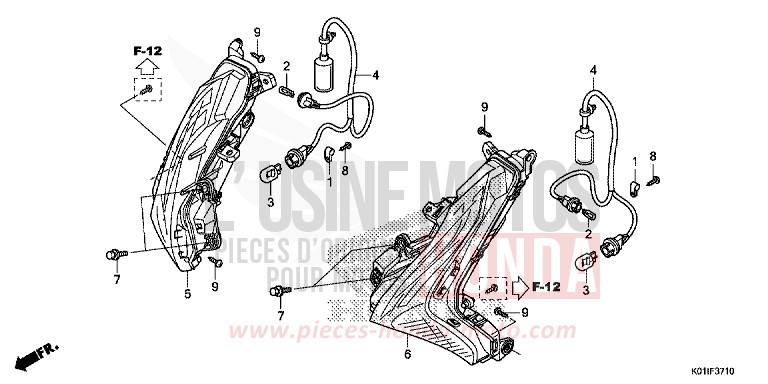 FRONT WINKER for SH125 PEARL SIENA RED (R320) from 2014