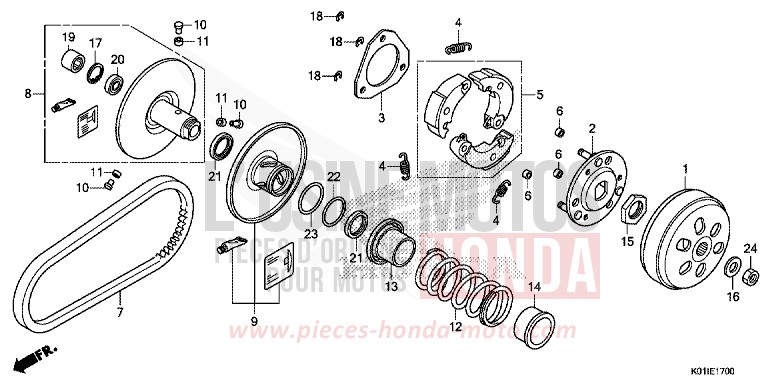 DRIVEN FACE for SH125AD PEARL COOL WHITE (NHA16) from 2014