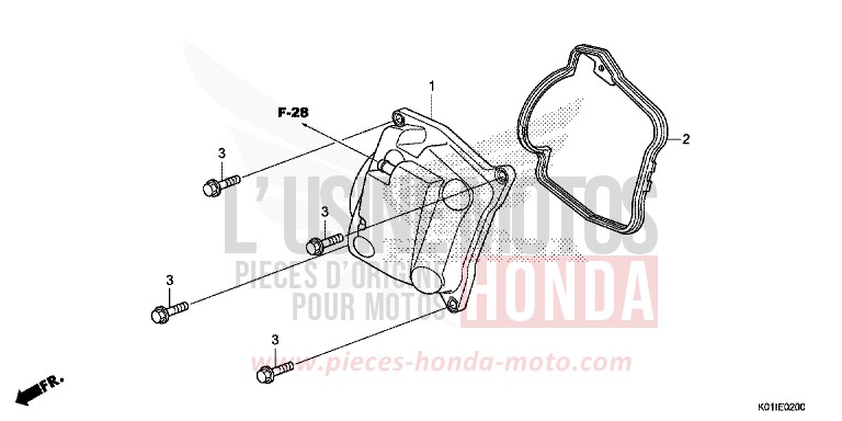 CYLINDER HEAD COVER for SH125 PEARL SIENA RED (R320) from 2014