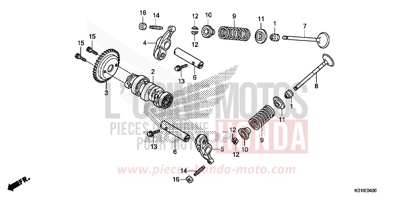 CAMSHAFT/VALVE for SH125 PEARL SIENA RED (R320) from 2014