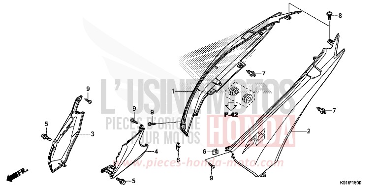 BODY COVER for SH125 PEARL SIENA RED (R320) from 2014