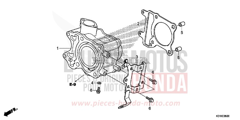 CYLINDER for SH125AD M00NDUST SILVER METALLIC (NHB29) from 2014