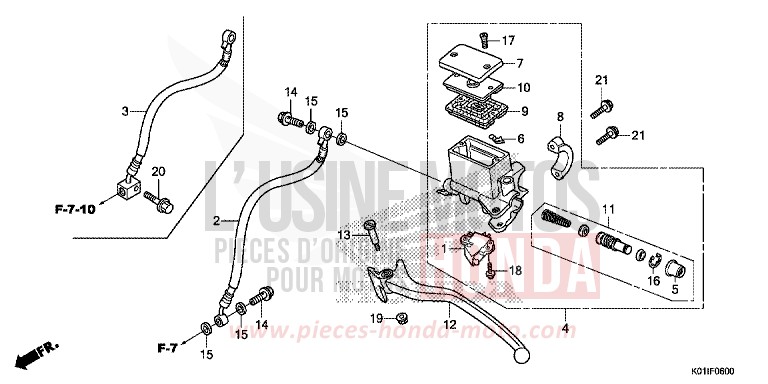 REAR BRAKE MASTER CYLINDER for SH125AD PEARL NIGHTSTAR BLACK (NHA84) from 2014