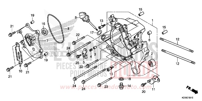 RIGHT CRANKCASE for SH125 PEARL SIENA RED (R320) from 2014