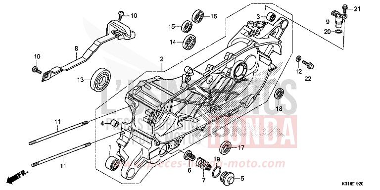 LEFT CRANKCASE for SH125 PEARL SIENA RED (R320) from 2014