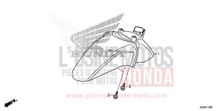FRONT FENDER for SH125 PEARL SIENA RED (R320) from 2014