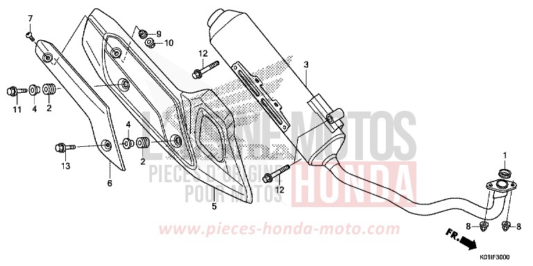 EXHAUST MUFFLER for SH125 PEARL SIENA RED (R320) from 2014