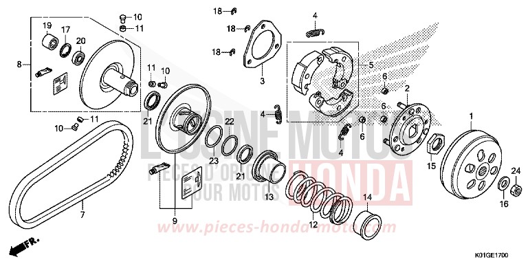 DRIVEN FACE for SH125AD PEARL COOL WHITE (NHA16) from 2016