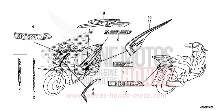 MARK/STRIPE for SH125AD PEARL COOL WHITE (NHA16) from 2016