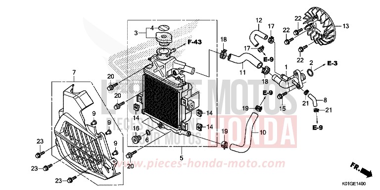 RADIATOR for SH125 PEARL NIGHTSTAR BLACK (NHA84) from 2016