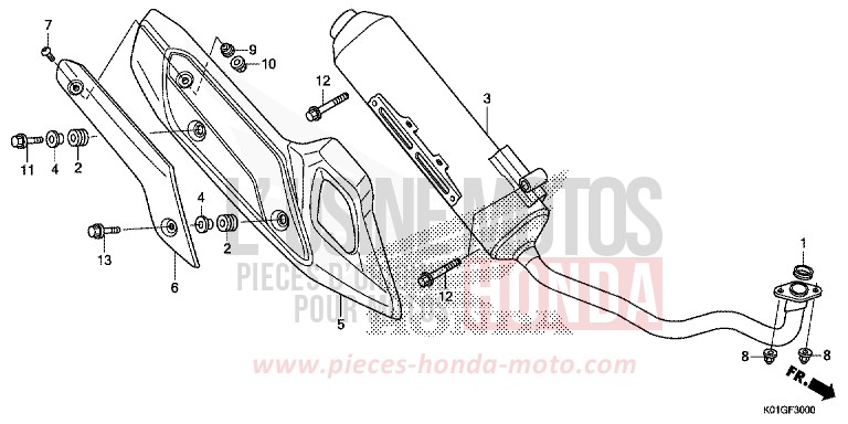 EXHAUST MUFFLER for SH125AD PEARL NIGHTSTAR BLACK (NHA84) from 2016