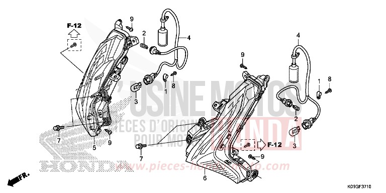 FRONT WINKER for SH125AD PEARL NIGHTSTAR BLACK (NHA84) from 2016