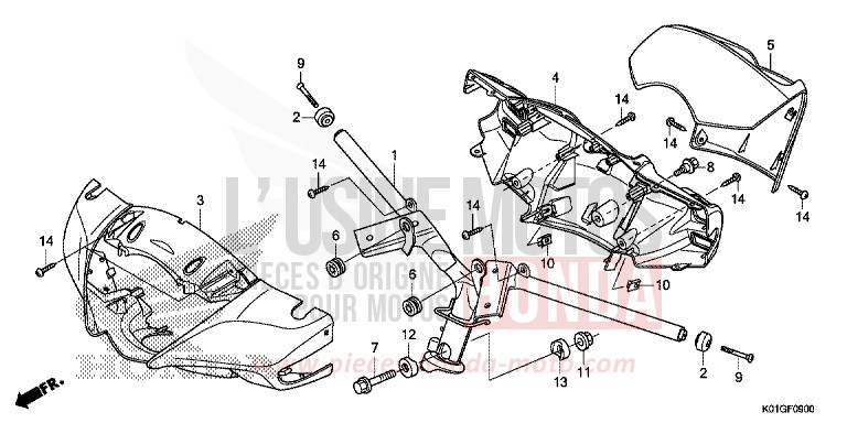 STEERING HANDLE/HANDLE COVER for SH125 PEARL NIGHTSTAR BLACK (NHA84) from 2016