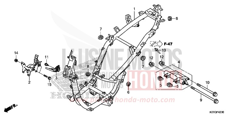 FRAME BODY for SH125 PEARL NIGHTSTAR BLACK (NHA84) from 2016