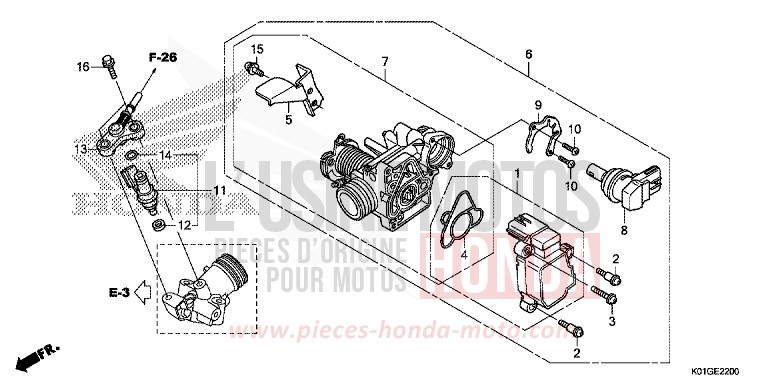 THROTTLE BODY/FUEL INJECTOR for SH125 PEARL SIENA RED (R320) from 2016