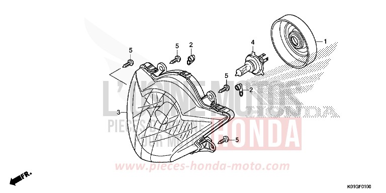HEADLIGHT for SH125 PEARL SIENA RED (R320) from 2016