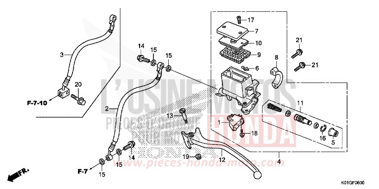 REAR BRAKE MASTER CYLINDER for SH125 PEARL SIENA RED (R320) from 2016