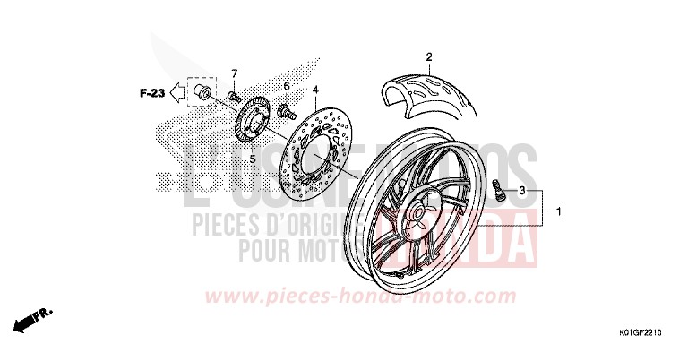 REAR WHEEL for SH125AD PEARL SIENA RED (R320) from 2016