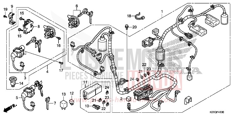 WIRE HARNESS for SH125AD PEARL SIENA RED (R320) from 2016