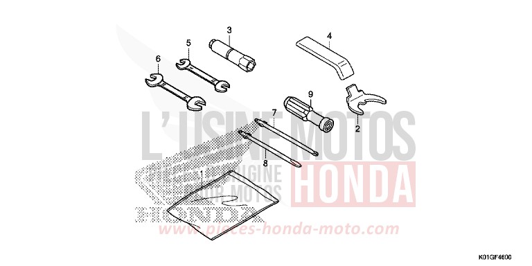 TOOLS for SH125 PEARL SIENA RED (R320) from 2016