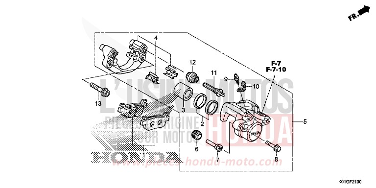 REAR BRAKE CALIPER for SH125AD M00NDUST SILVER METALLIC (NHB29) from 2016