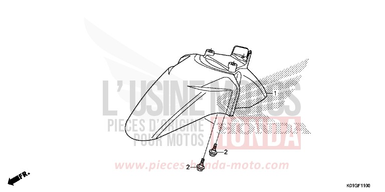 FRONT FENDER for SH125 PEARL NIGHTSTAR BLACK (NHA84) from 2016