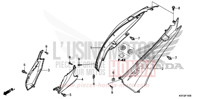BODY COVER for SH125AD PEARL NIGHTSTAR BLACK (NHA84) from 2016