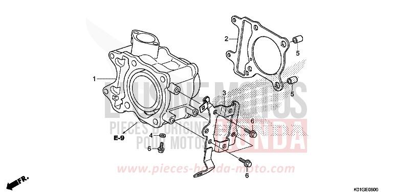 CYLINDER for SH125 PEARL SIENA RED (R320) from 2016