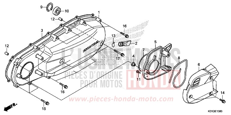 LEFT SIDE COVER for SH125 PEARL SIENA RED (R320) from 2016
