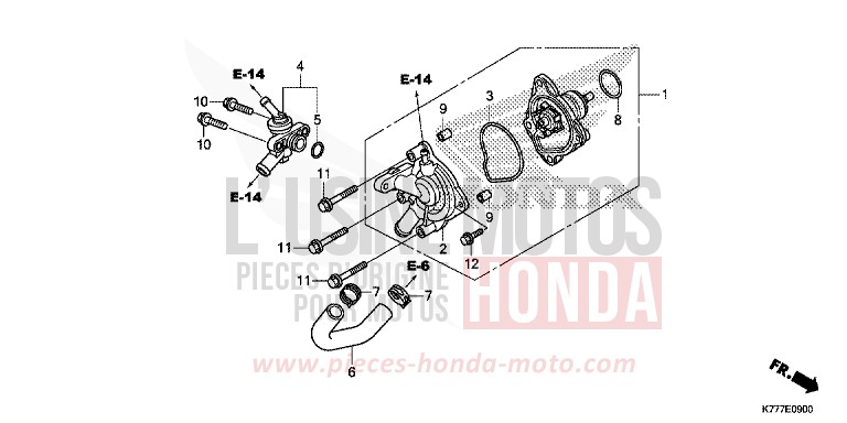 WATER PUMP for SH125 PEARL SPLENDOR RED (R369) from 2017