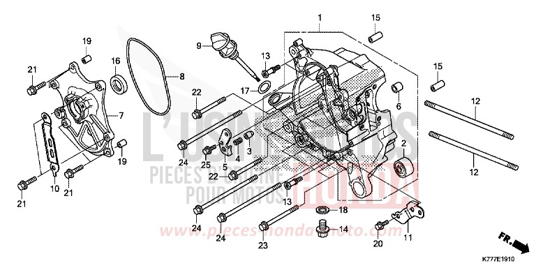 RIGHT CRANKCASE for SH125 PEARL SPLENDOR RED (R369) from 2017
