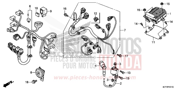 SUB HARNESS/IGNITION COIL for SH125 PEARL SPLENDOR RED (R369) from 2017