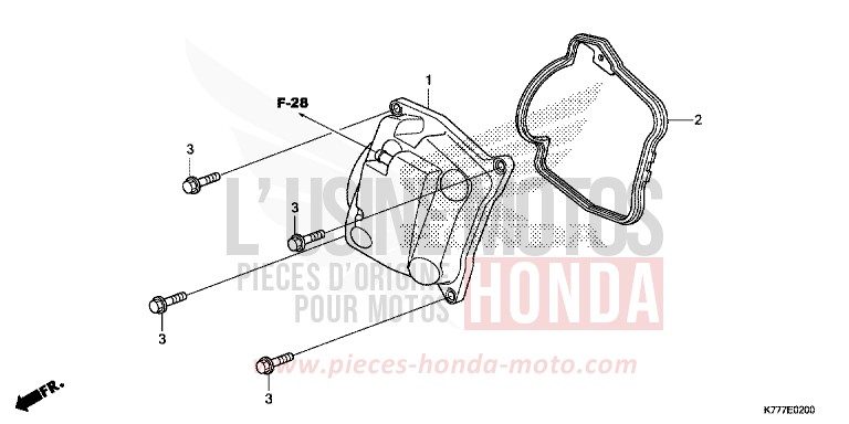 CYLINDER HEAD COVER for SH125 PEARL SPLENDOR RED (R369) from 2017
