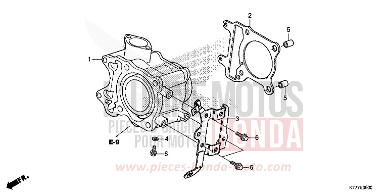 CYLINDER for SH125 PEARL SPLENDOR RED (R369) from 2017