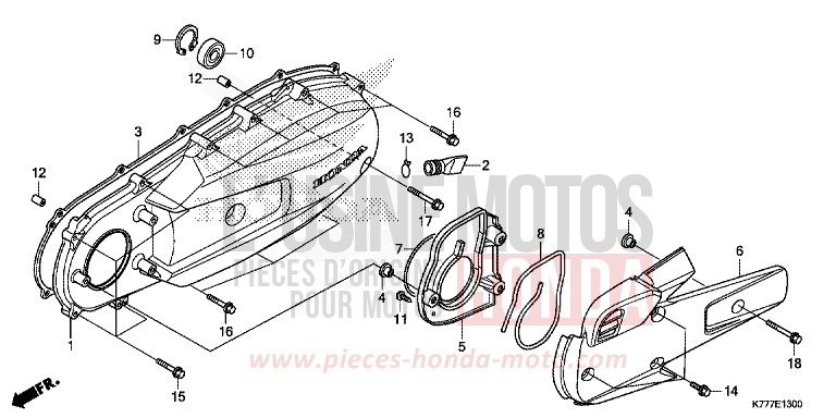 LEFT SIDE COVER for SH125 PEARL SPLENDOR RED (R369) from 2017