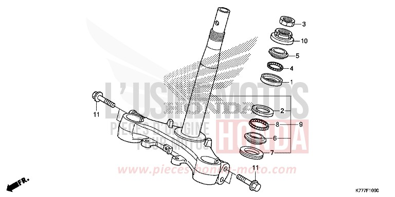 STEERING STEM for SH125 PEARL SPLENDOR RED (R369) from 2017