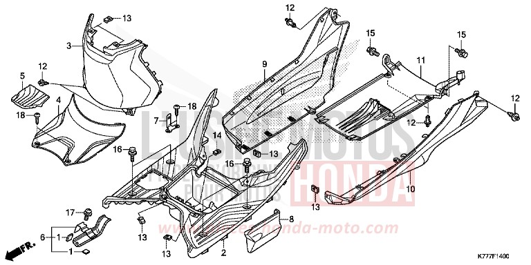FLOOR STEP for SH125 PEARL SPLENDOR RED (R369) from 2017