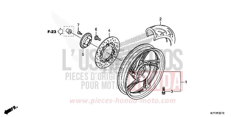 REAR WHEEL for SH125 PEARL SPLENDOR RED (R369) from 2017